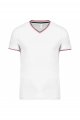 Heren T-shirt V Hals Kariban K374 WHITE-NAVY-RED